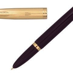 Parker Fountain Pen 51 Deluxe Plum Barrel 18k Gold Trim 2123516