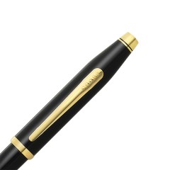 Cross Ballpoint Pen Century II Black Lacquer 23K Gold Plated 412WG-1