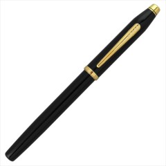 Cross Rollerball Pen Century II Black Lacquer 23K Gold Plated 414-1