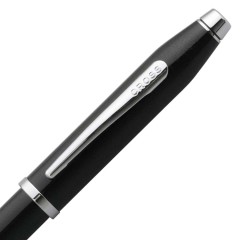 Cross Rollerball Pen Century II Black Lacquer Polished Chrome NAT0085-157