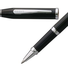 Cross Rollerball Pen Century II Black Lacquer Polished Chrome NAT0085-157