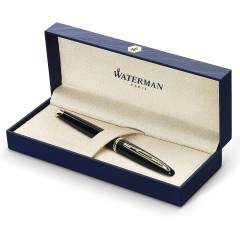 Waterman Fountain Pen Carène Fine Nib High-Gloss Black & 23k Gold Clip S0700300