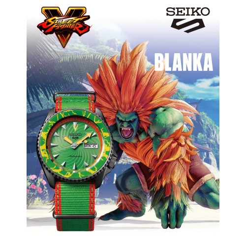 Seiko 5 Sports Street Fighter V Collaboration Blanka Limited Model SBSA083
