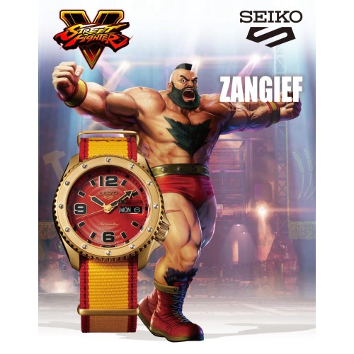 Seiko 5 Sports Street Fighter V Collaboration Zangief Limited Model SBSA084